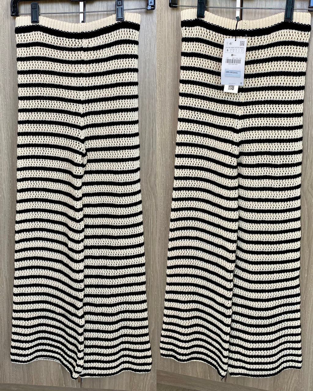 Striped Crochet Top & Pants Set