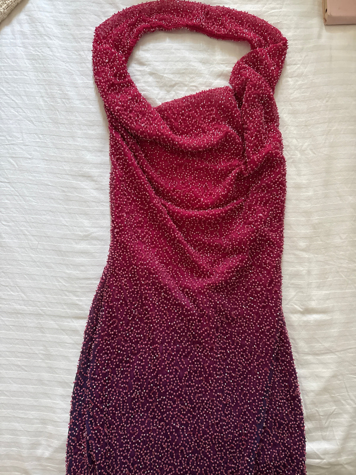 Embellished ombre dress