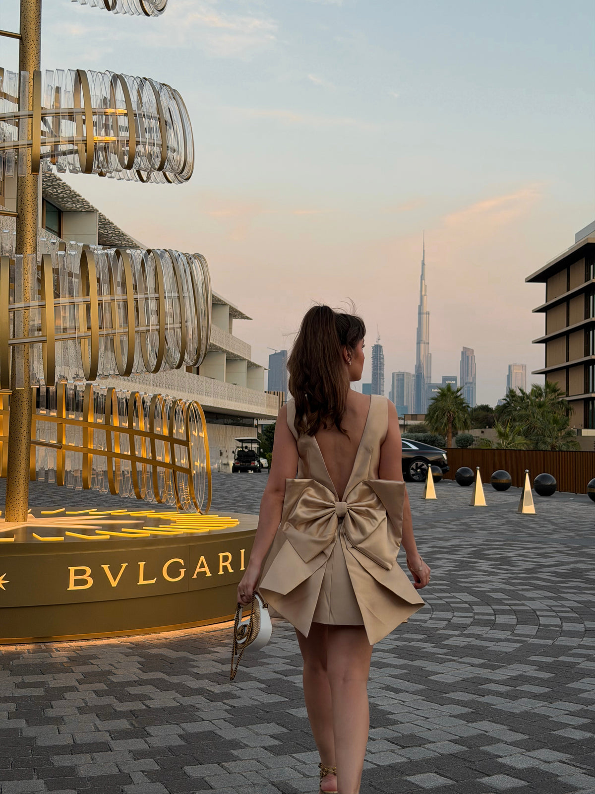 Odd Muse Gold Dress with Bow