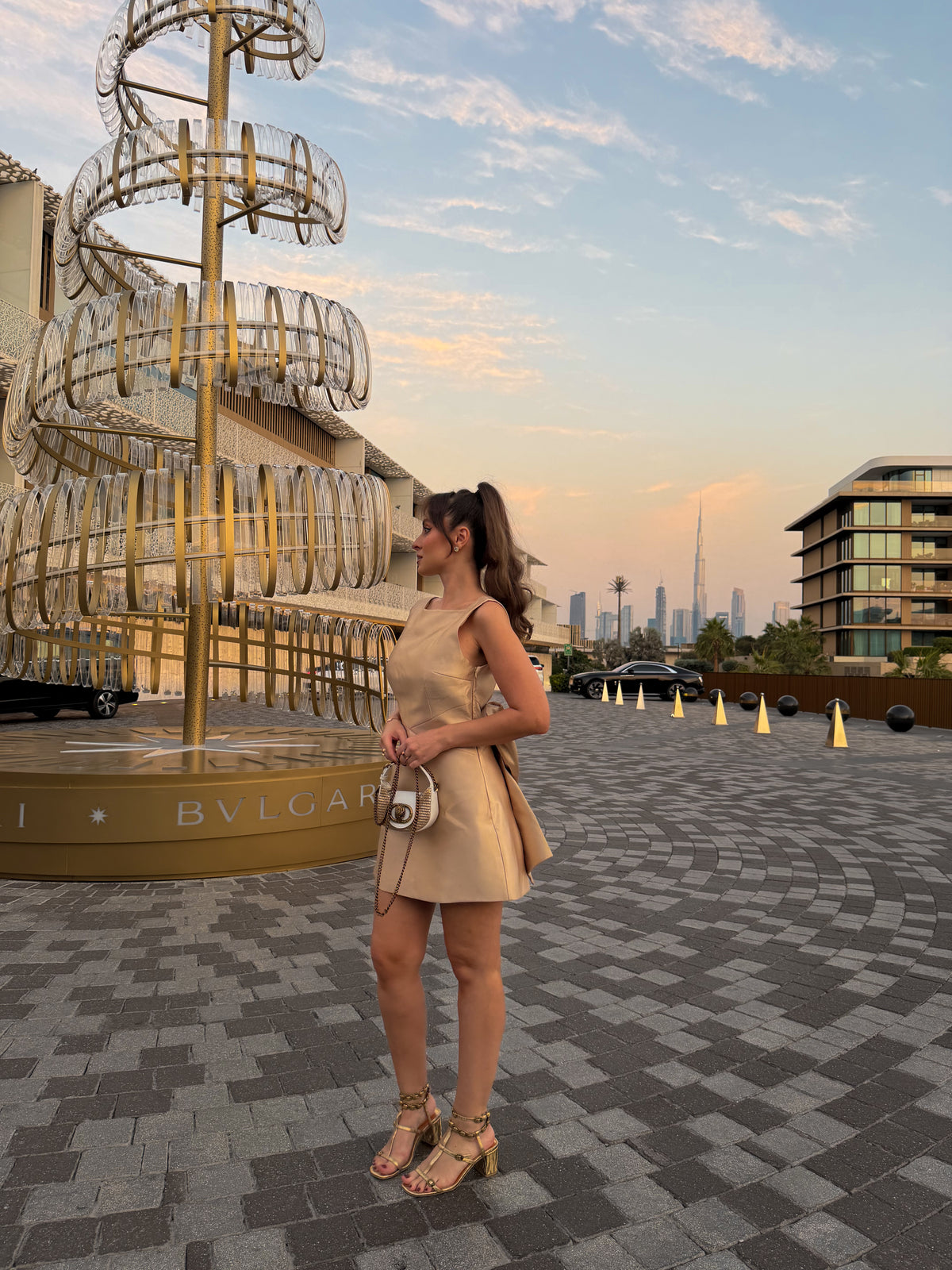 Odd Muse Gold Dress with Bow