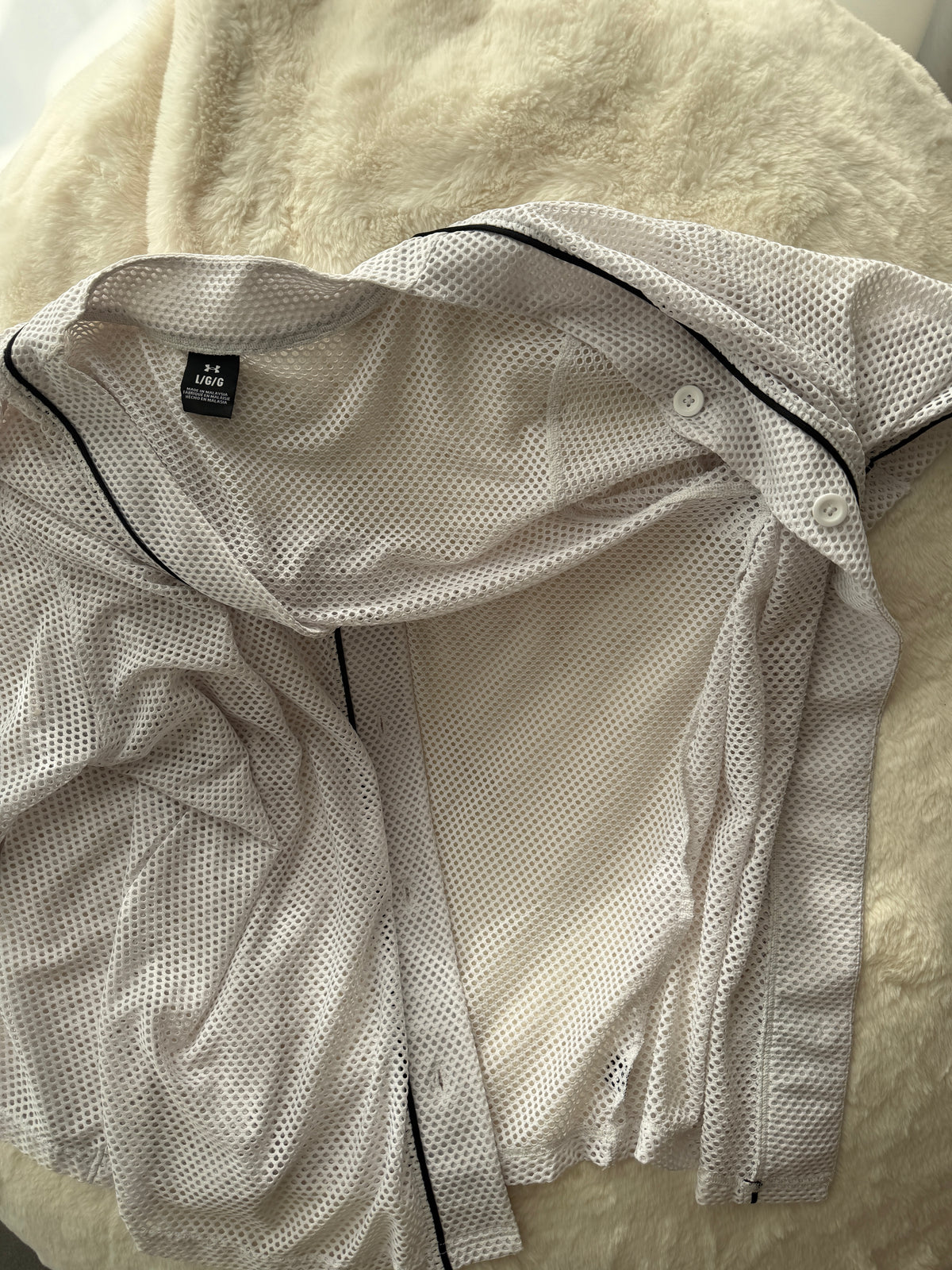 Mesh cover-up shirt