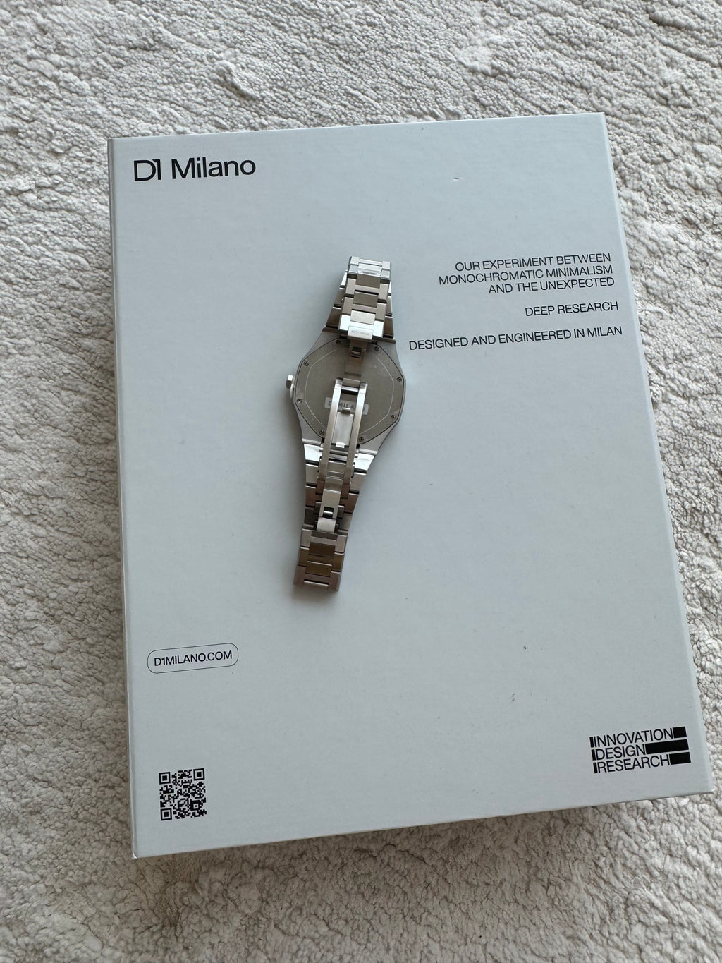 D1 Milano Stainless Steel Watch (Black Dial)