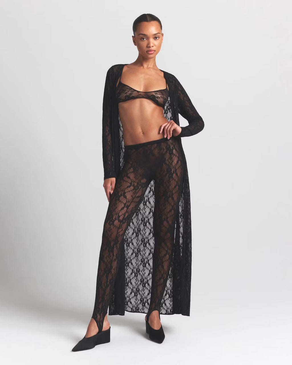 SKIMS Stretch Lace Stirrup Legging
